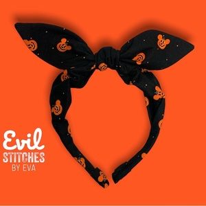 Handmade Knotted Headband Pumpkin Mouse